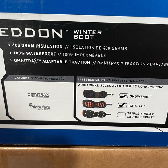 Men's or Women’s Black and Orange Waterproof Insulated Snow Boots - Picture 8 of 15